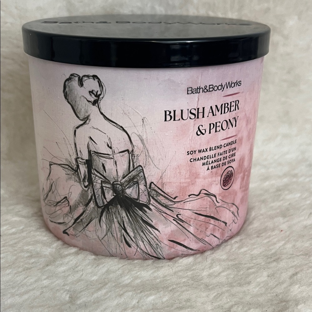 Bath & Body Works Blush Amber & Peony 3 Wick Candle